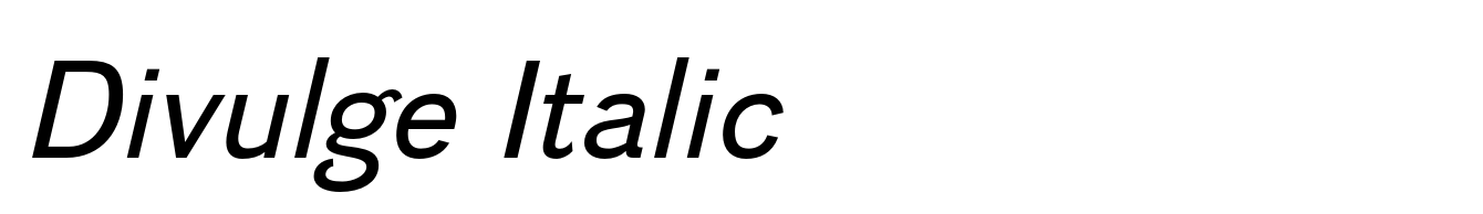 Divulge Italic